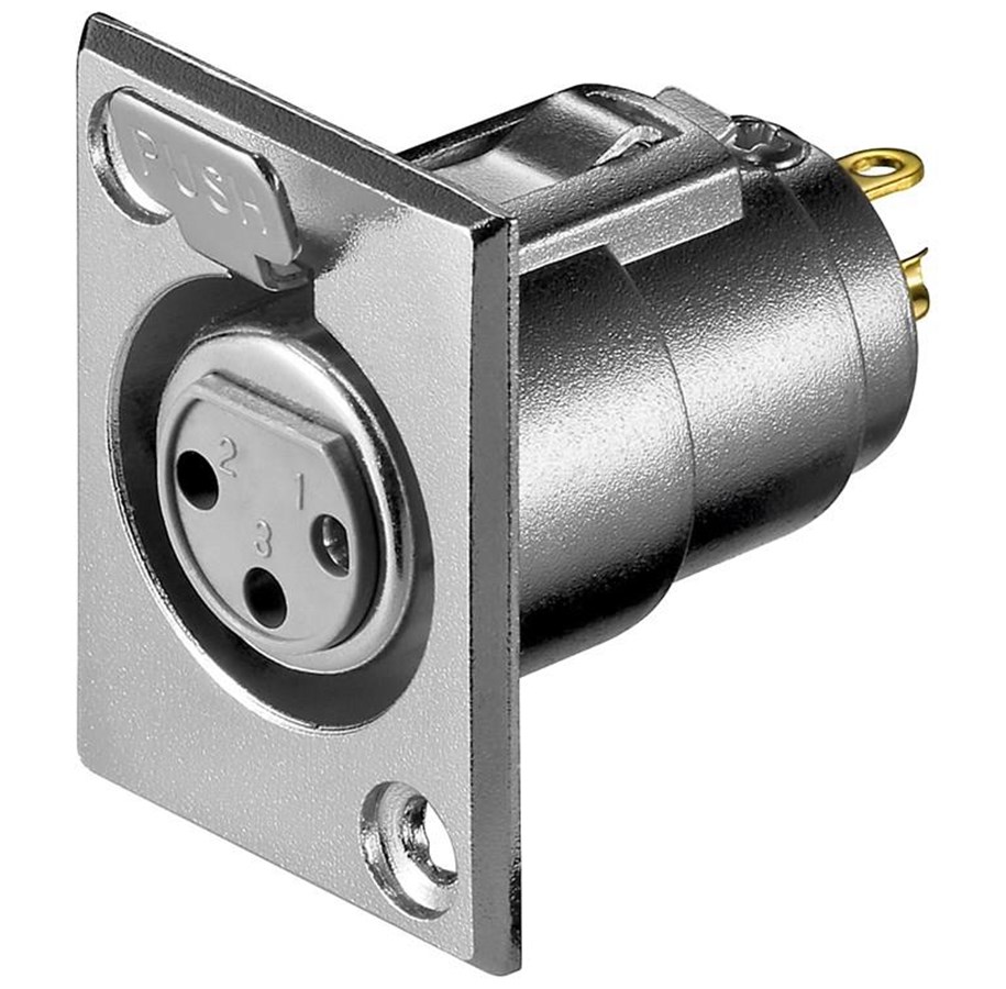 Audiokaapelit - Pro Mikrofoni chassis femal socket 3 Pin - 4040849119736