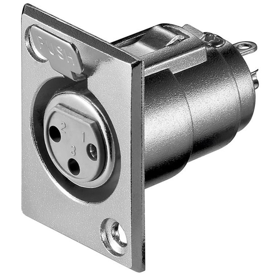 Audiokaapelit - Pro Mikrofoni chassis female socket 3 Pin - 4040849112218