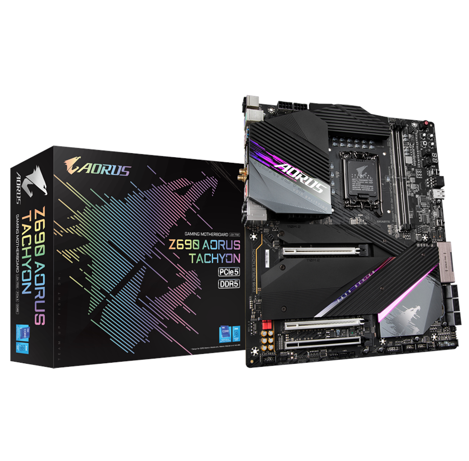 Emolevy - GIGABYTE Z690 AORUS TACHYON Emolevy - Intel Z690 - Intel LGA1700 - DDR5 RAM - Extended ATX - Z690 AORUS TACHYON