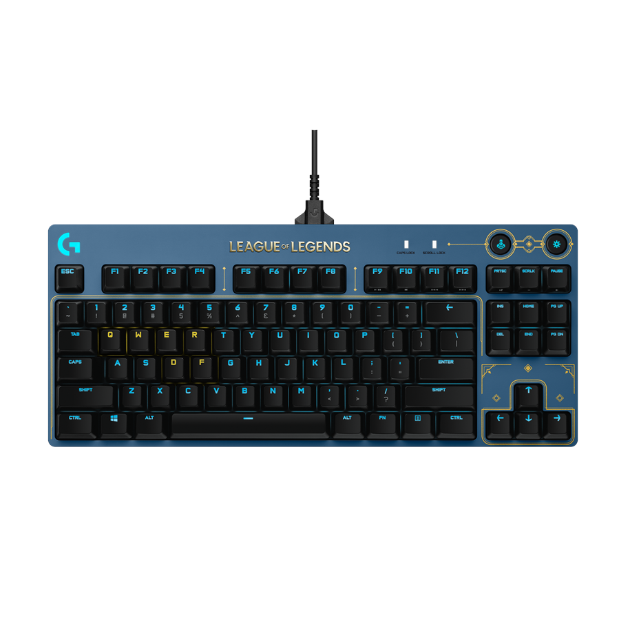 Näppäimistöt - Logitech G PRO Mechanical Gaming Näppäimistö League of Legends Edition - Pelinäppäimistö - ilman numpadia - Pohjoismainen - Musta - 920-010536