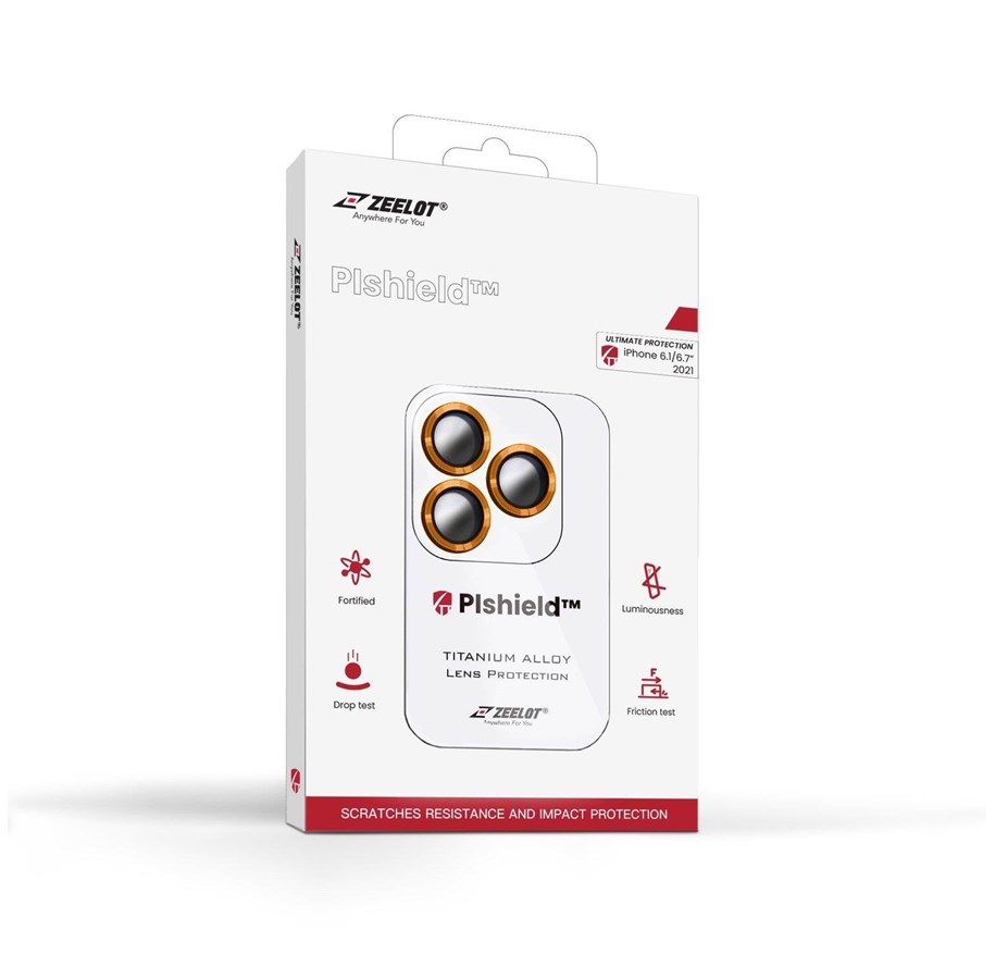 Puhelintarvikkeet - Näytönsuojat - Zeelot Apple iPhone 13 Pro/13 Pro Max Pishield Sarja Titanium Alloy Lens Protector - Sunset Golden - ZGLPI13PMG