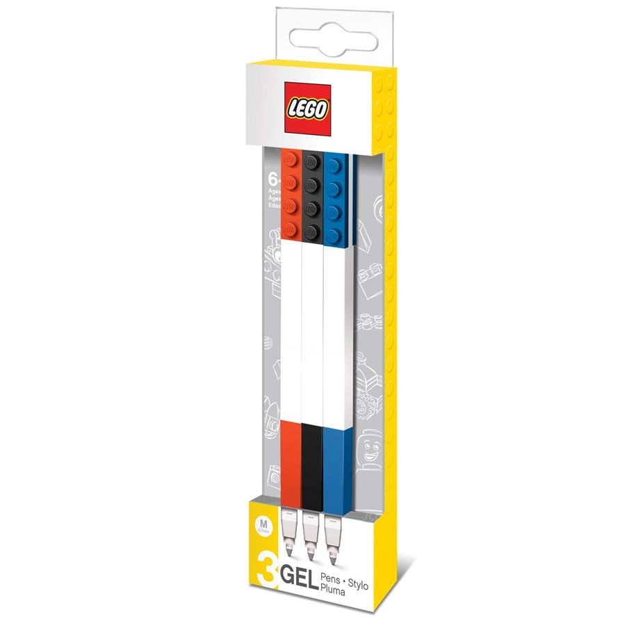 Lisätarvikkeet kouluun - LEGO Stationery Gel pens 3 pcs. Punainen Sininen Musta packed in Väri box - 4003075-51513