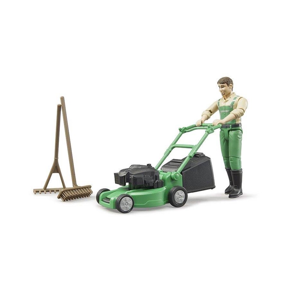 Lelut - Bruder bworld gardener with lawnmower and equipment - 62103