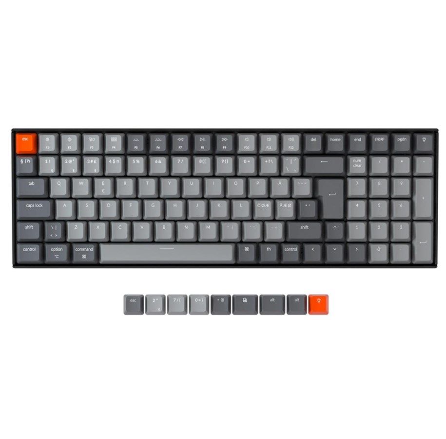 Näppäimistöt - Keychron K4 RGB Aluminium (V2) - Gateron Ruskea Hot-Swap - Pohjoismainen - Musta - K4-J3-BO