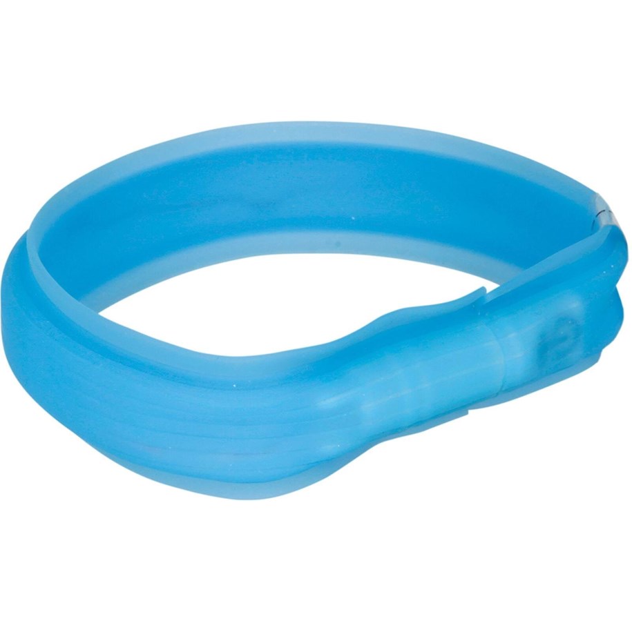 Koirat - Trixie Flash Light Band USB Adjustable LED Safety Collar Blue Size: L-XL 70cm/30mm - TX12672