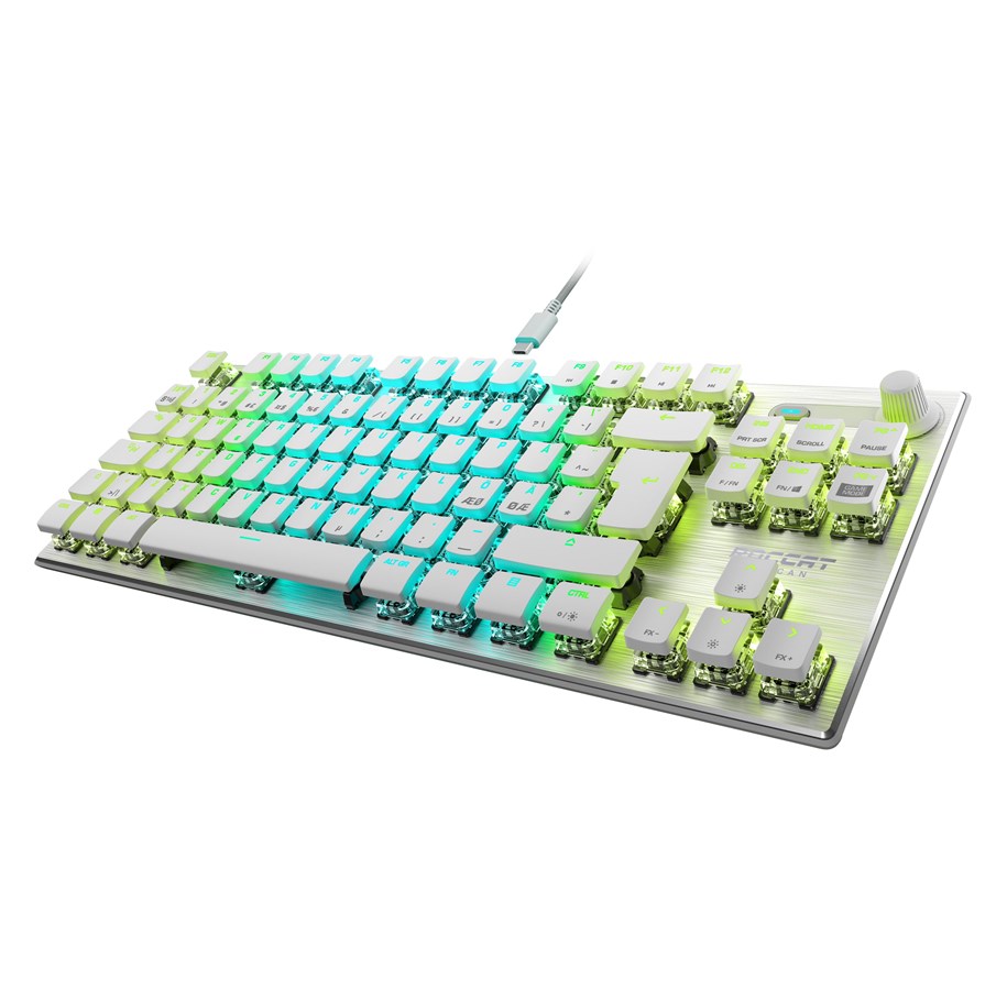 Näppäimistöt - ROCCAT Vulcan TKL Pro Valkoinen - Linear Punainen Switch - ND - Pelinäppäimistö - Pohjoismainen - Valkoinen - ROC-12-645