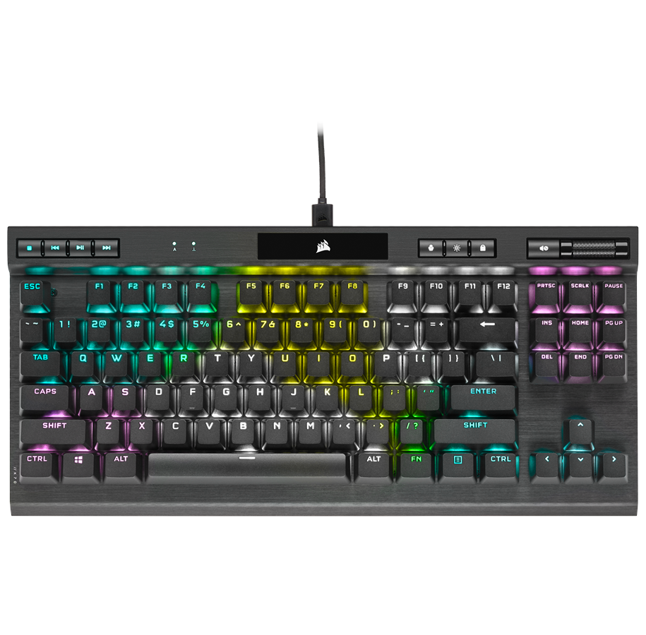 Näppäimistöt - Corsair K70 RGB TKL Champion - OPX-kytkimet - Pelinäppäimistö - Pohjoismainen - Musta - CH-911901A-ND
