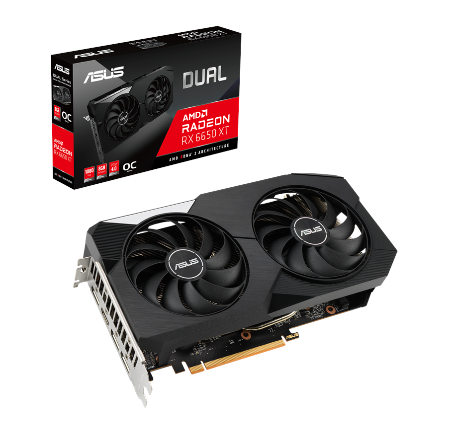 Näytönohjaimet - ASUS Radeon RX 6650 XT DUAL OC - 8GB GDDR6 RAM - Näytönohjaimet - 90YV0HL0-M0NA00