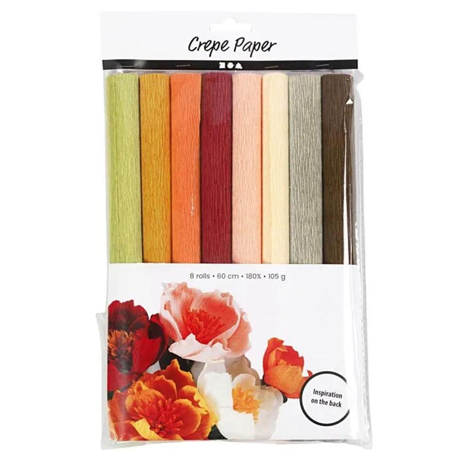 Paperit, valokuvapaperit ja tarrat - Creativ Company Crepe-paperi pastelliväreissä 8 arkkia - 209002
