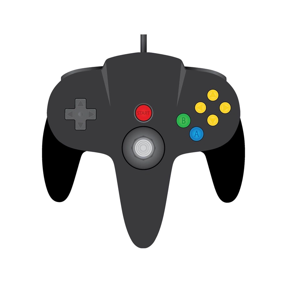 Pelit - lisävarusteet - TeknoGame Wired N64 Controller Musta - Wired Controller - Nintendo 64 - 722267833626