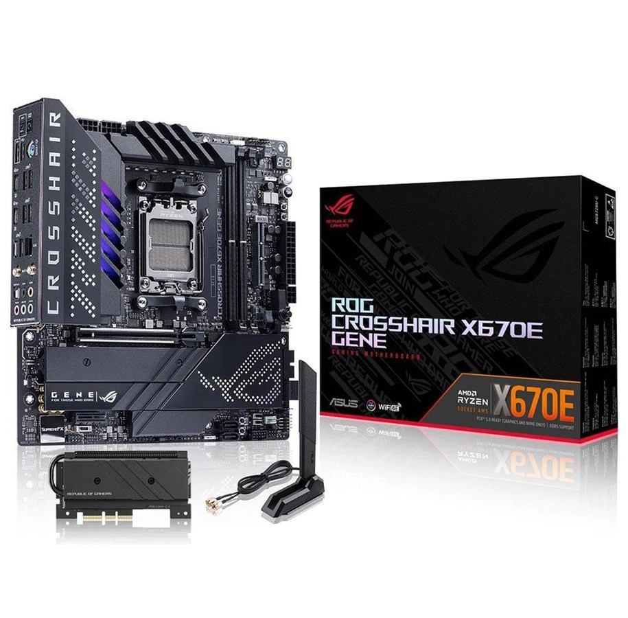 Emolevy - ASUS ROG CROSSHAIR X670E GENE Emolevy - AMD X670 - AMD AM5 - DDR5 RAM - Micro-ATX - 90MB1B80-M0EAY0