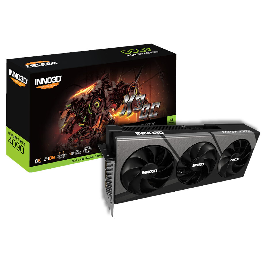 Näytönohjaimet - Inno3D GeForce RTX 4090 X3 OC - 24GB GDDR6X RAM - Näytönohjaimet - N40903-246XX-18332989