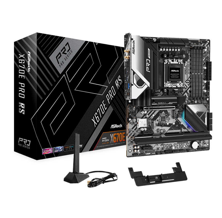Emolevy - ASRock X670E Pro RS Emolevy - AMD X670E - AMD AM5 - DDR5 RAM - ATX - 90-MXBJ70-A0UAYZ