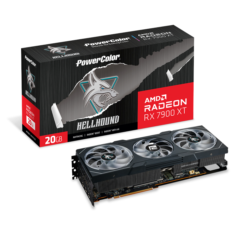 Näytönohjaimet - PowerColor Radeon RX 7900 XT Hellhound - 20GB GDDR6 RAM - Näytönohjaimet - RX7900XT 20G-L/OC