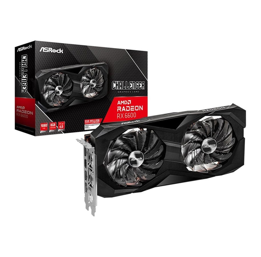 Näytönohjaimet - ASRock Radeon RX 6600 Challenger D - 8GB GDDR6 RAM - Näytönohjaimet - 90-GA2RZZ-00UANF