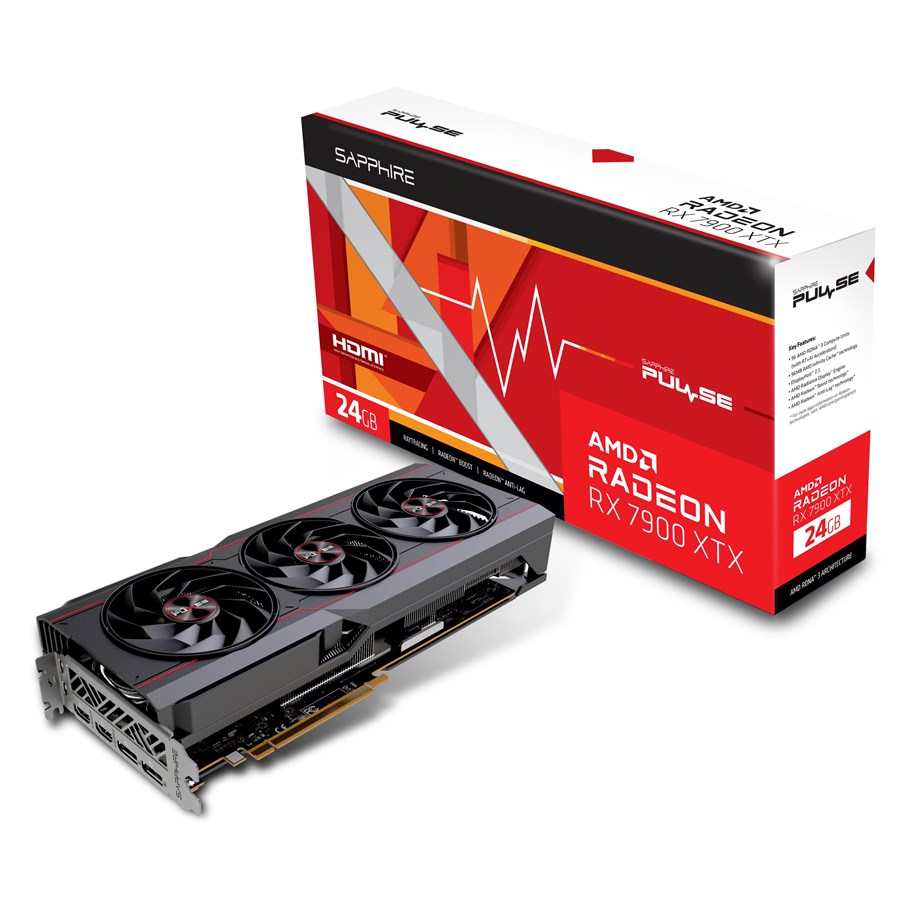 Näytönohjaimet - Sapphire Radeon RX 7900 XTX Pulse - 24GB GDDR6 RAM - Näytönohjaimet - 11322-02-20G