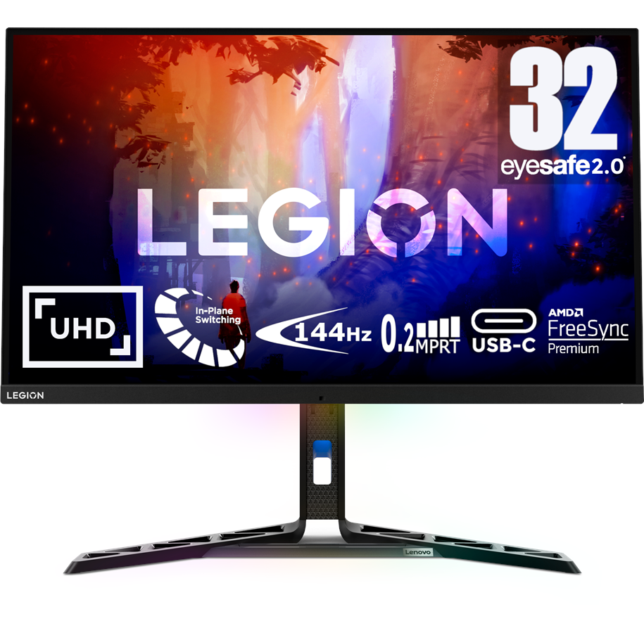 Näyttö - 31.5" Lenovo Legion Y32P-30 - 3840x2160 (4K) - 144Hz - IPS - KVM switch - 66F9UAC6EU