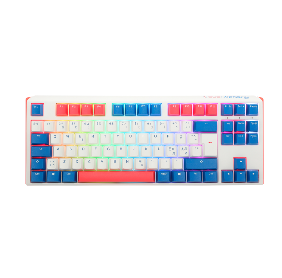 Näppäimistöt - Ducky One 3 - Bon Voyage ND - TKL - Pelinäppäimistö - ilman numpadia - Pohjoismainen - Valkoinen - DKON2187ST-BFIPDBVWWTC1