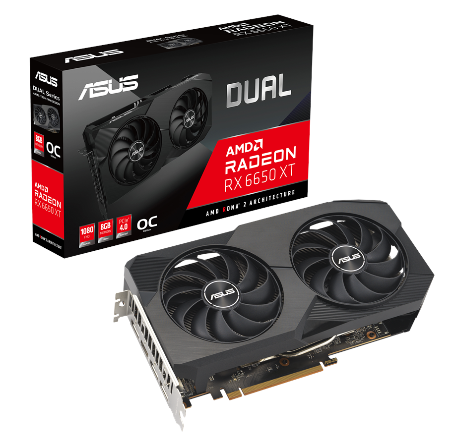 Näytönohjaimet - ASUS Radeon RX 6650 XT DUAL OC V2 - 8GB GDDR6 RAM - Näytönohjaimet - 90YV0HS2-M0NA00
