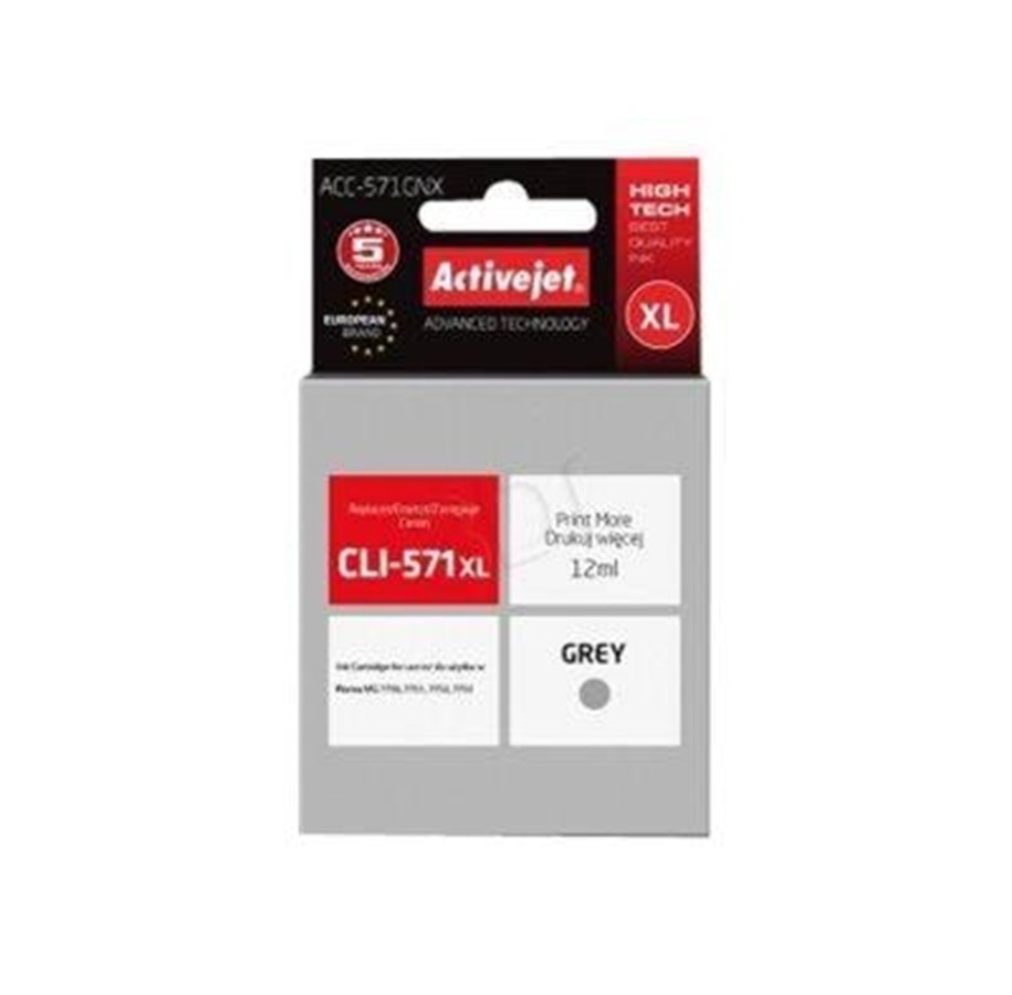 Mustepatruunat, värikasetit ja lisävarusteet - ActiveJet Supreme ACC-571GNX - grey - ink cartridge (alternative for: Canon CLI-571GXL) - ACC-571GNX