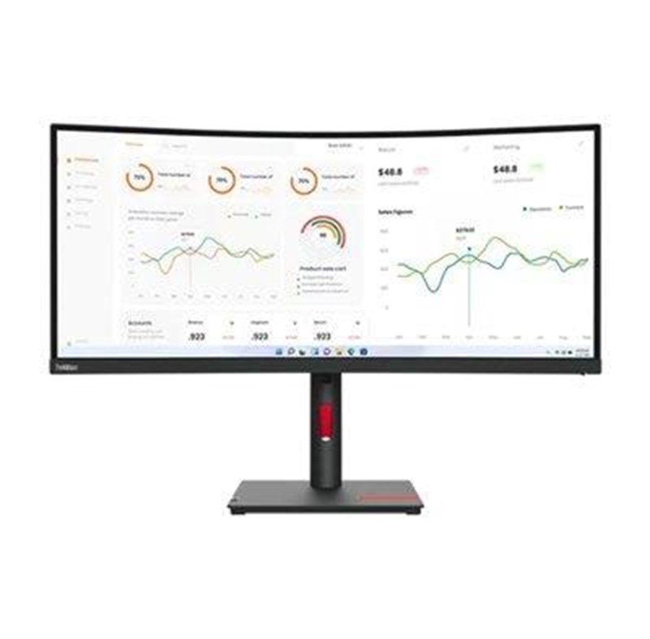 Näyttö - 34" Lenovo ThinkVision T34w-30 - 3440x1440 (UWQHD) - 60Hz - VA - 75W USB-C - 63D4GAT1EU