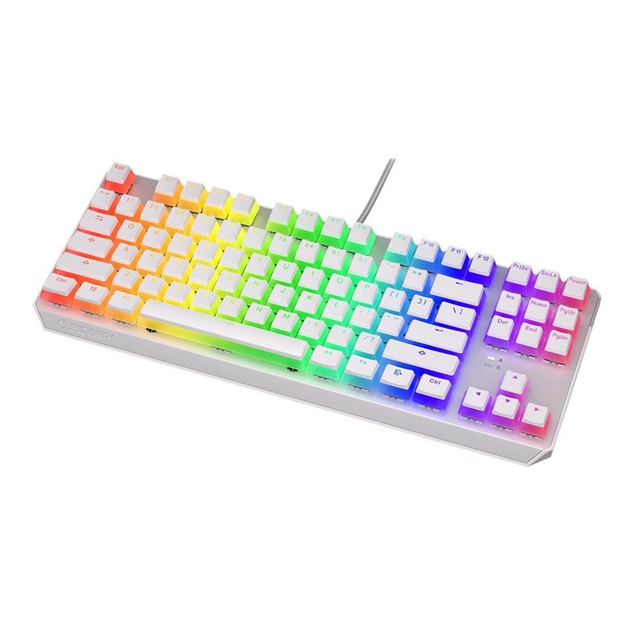 Näppäimistöt - ENDORFY Thock TKL Pudding Onyx White Red - keyboard - white milky-white (keycaps) - Pelinäppäimistö - Englanti (US) - Valkoinen - EY5A009