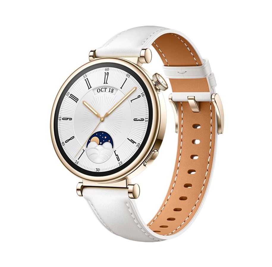 Älykellot, Urheilukellot & Aktiivisuusrannekkeet - Huawei Watch GT4 41mm - White Leather - 55020BJB