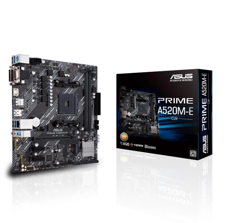 Emolevy - ASUS PRIME A520M-E/CSM Emolevy - AMD A520 - AMD AM4 - DDR4 RAM - Micro-ATX - 90MB1510-M0EAYC