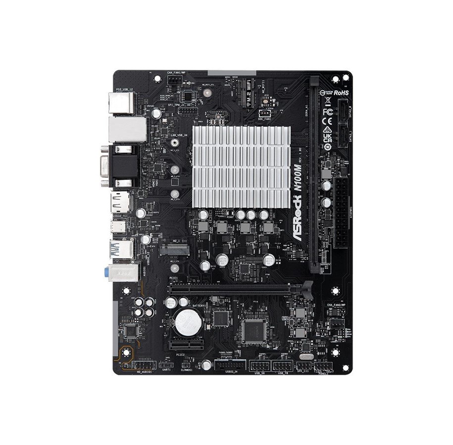 Emolevy - ASRock N100M - motherboard - micro ATX - Intel N-series N100 Emolevy - DDR4 RAM - Micro-ATX - 90-MXBK80-A0UAYZ