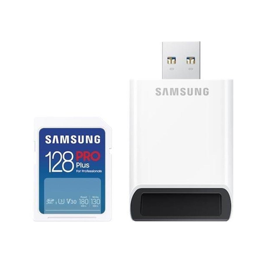 Muistikortti - Samsung PRO Plus SD + USB Card Reader - 180MB/s - 128GB - MB-SD128SB/WW