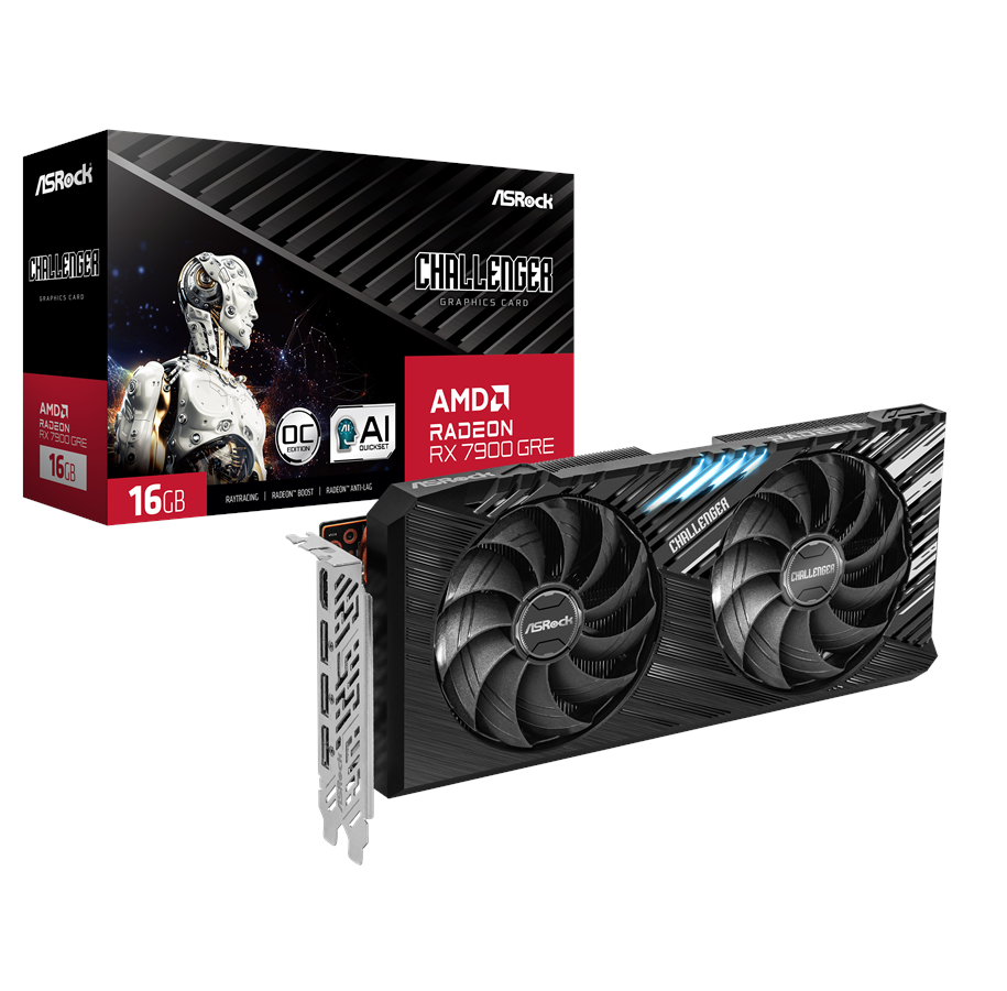 Näytönohjaimet - ASRock Radeon RX 7900 GRE Challenger OC - 16GB GDDR6 RAM - Näytönohjaimet - 90-GA52ZZ-00UANF