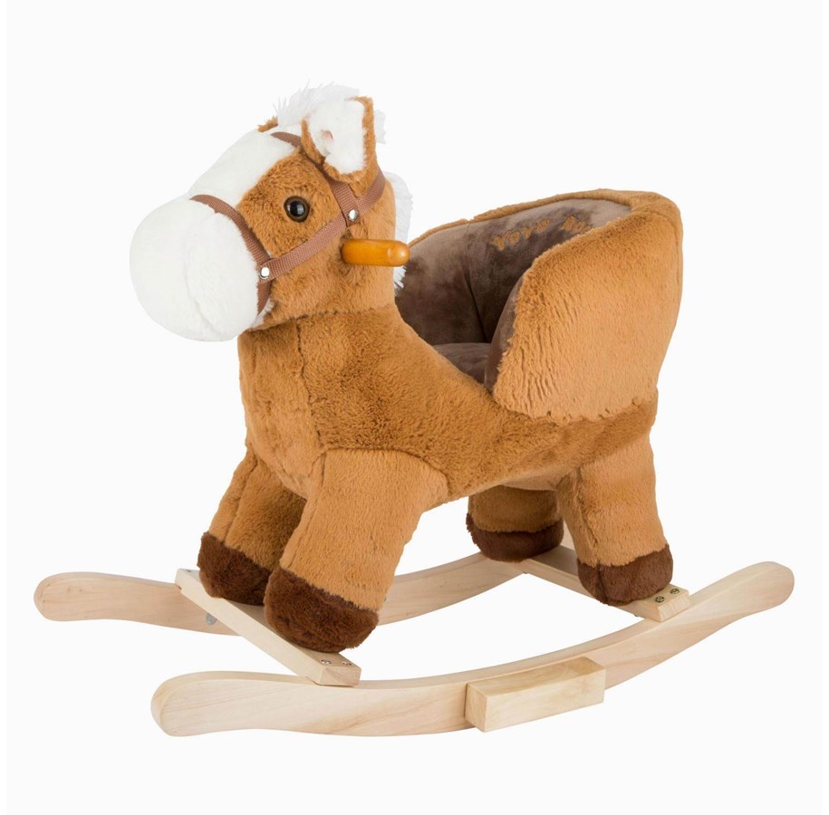 Vauva- ja taaperolelut - Small Foot - Wooden Rocking Horse Brown with Seat and Sound - 10616