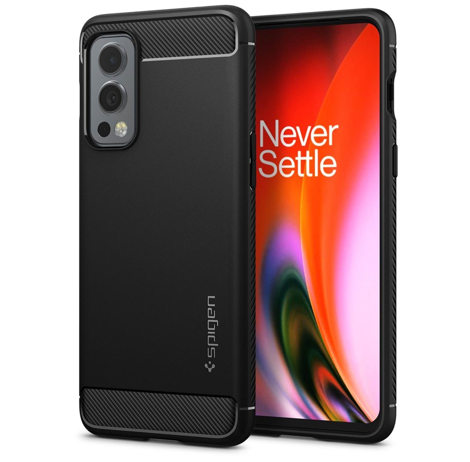 Puhelin - Kannet ja kotelot - Spigen Rugged Armor - black - OnePlus Nord 2 5G - ACS03663