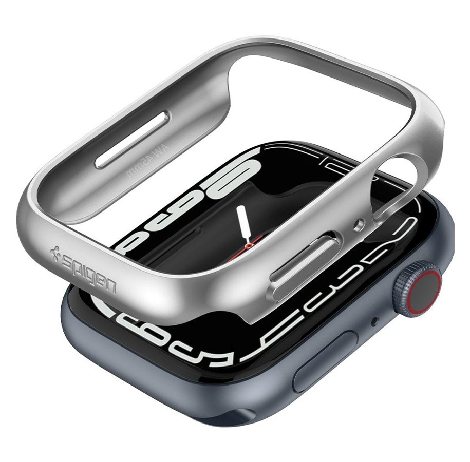 Smartwatch - Lisävarusteet - Spigen Thin Fit - graphite - Apple Watch 9/8/7 45mm - ACS04178