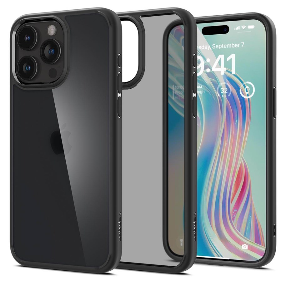 Puhelin - Kannet ja kotelot - Spigen Ultra Hybrid - frost black - iPhone 15 Pro Max - ACS06568