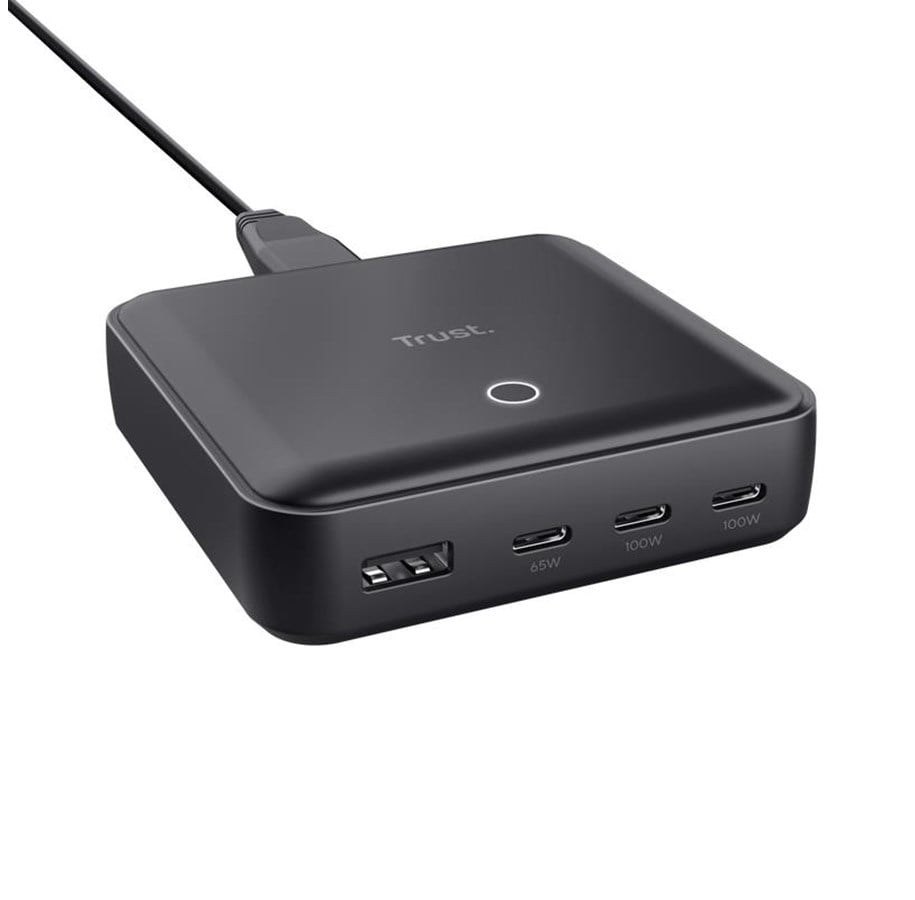 Puhelin - Adapterit & Laturit - Trust Maxo 100W 4-port USB Desktop Charger - Black - 25242