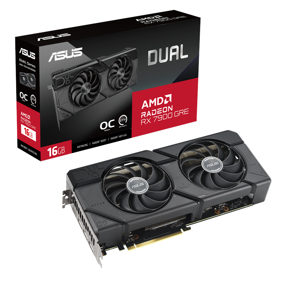 Näytönohjaimet - ASUS Radeon RX 7900 GRE DUAL OC - 16GB GDDR6 RAM - Näytönohjaimet - 90YV0J90-M0NA00