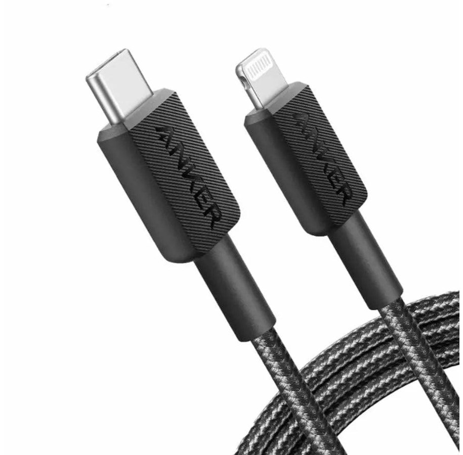 USB kaapelit - Anker 322 USB-C to Lighning Nylon cable - 0.9m - Black - A81B5G11