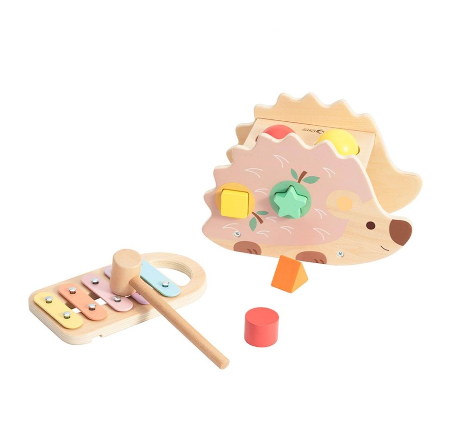 Vauva- ja taaperolelut - Classic World Wooden Hammer Bench Hedgehog 9 pcs. - 20137