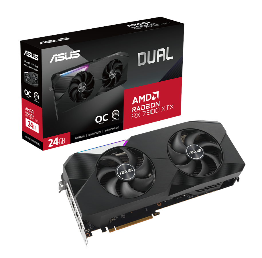 Näytönohjaimet - ASUS Radeon RX 7900 XTX DUAL OC - 24GB GDDR6 RAM - Näytönohjaimet - 90YV0IG2-M0NA00