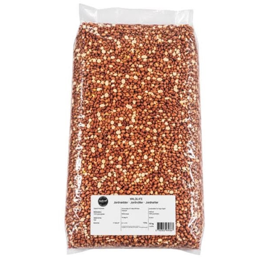 Linnunruoka, välipalat & vitamiinit - Hobby First Kuoritut maapähkinät 15 kg - 0570