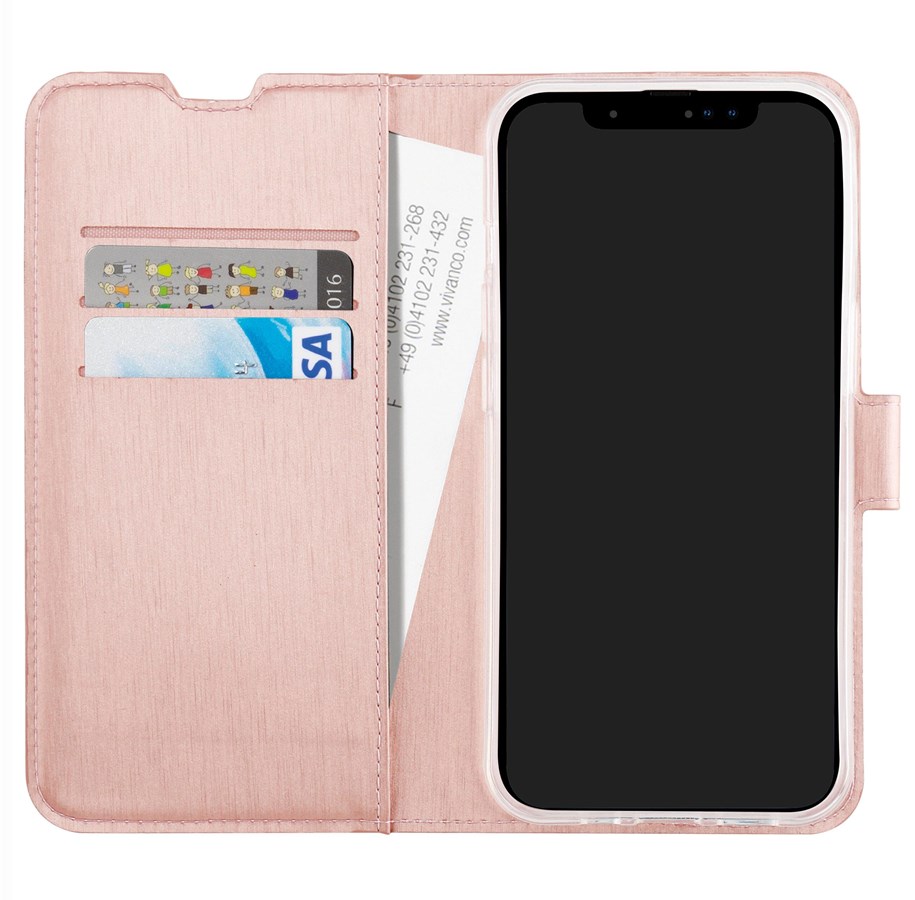 Puhelin - Kannet ja kotelot - Vivanco Classic Lompakko iPhone 15 Ruusukulta - 4008928638943