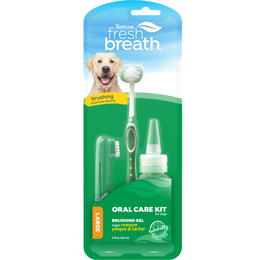 Koirat - Tropiclean Fresh Breath Oral Care Kit for Large Dogs 59ml - 61815