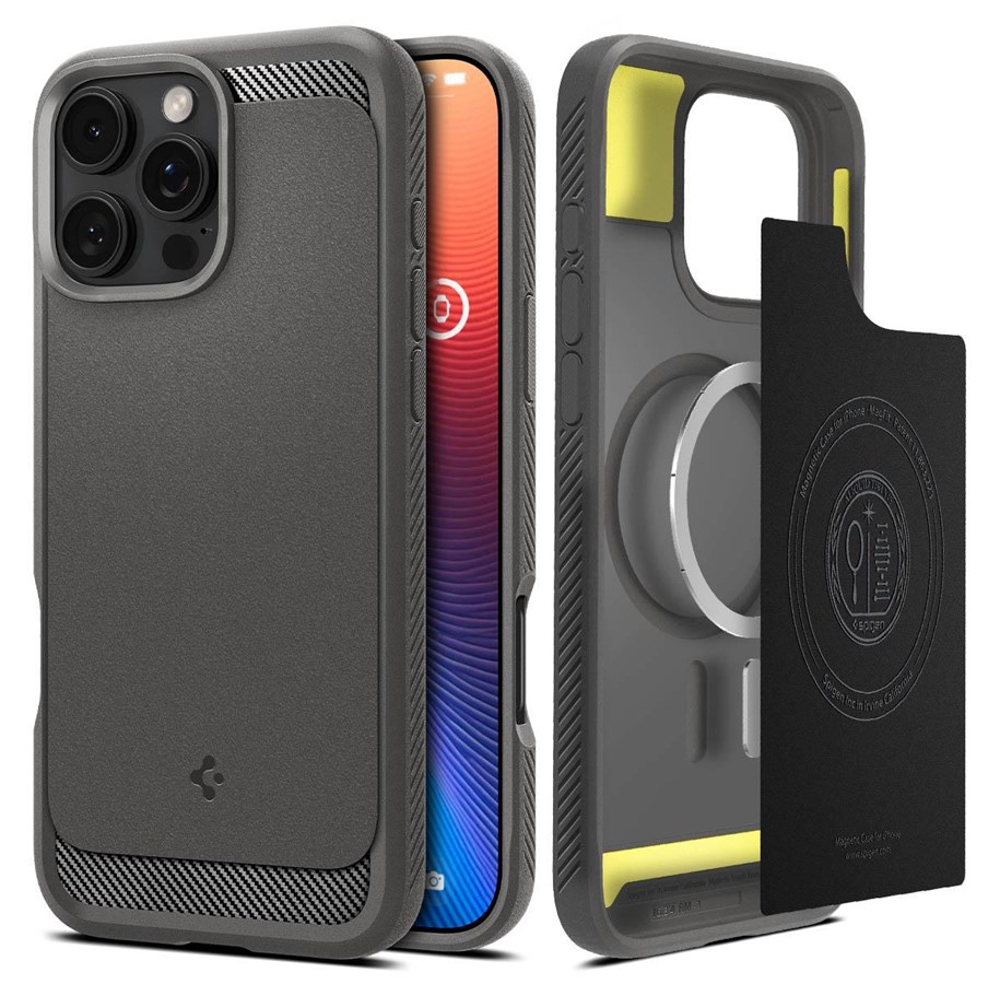 Puhelin - Kannet ja kotelot - Spigen Rugged Armor MagSafe - gray - iPhone 16 Pro - ACS08116