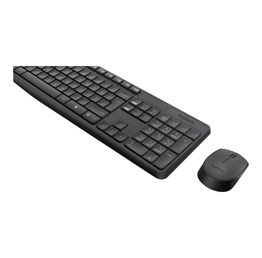 Näppäimistöt - Logitech MK235 - keyboard and mouse set - Portuguese Input Device - Näppäimistö ja Hiirisetti - Portugalilainen - Musta - 920-007917