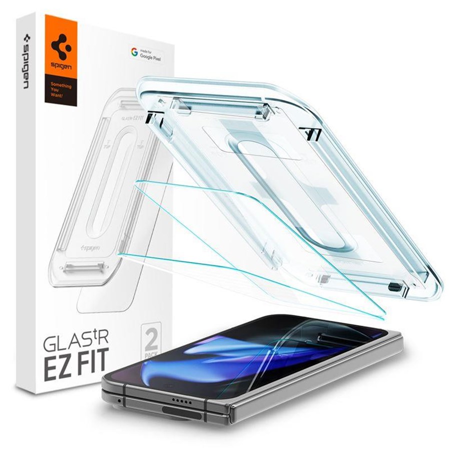 Puhelintarvikkeet - Näytönsuojat - Spigen Glass tR EZ Fit (Cover 2 Pack) - transparency - Google Pixel 9 Pro Fold - AGL07873