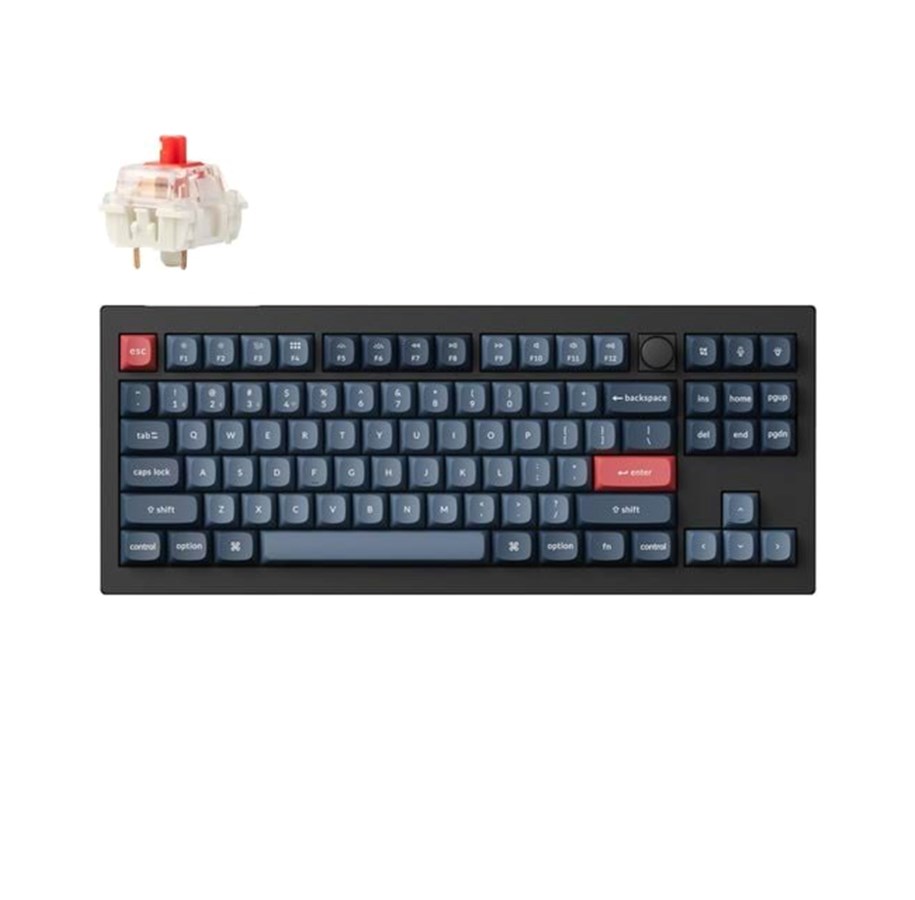 Näppäimistöt - Keychron V3 MAX QMK/VIA Wireless RGB Hot Swap Jupiter Red - Carbon Black - Näppäimistö - ilman numeronäppäimiä - Pohjoismainen - Musta - V3M-D1-BO