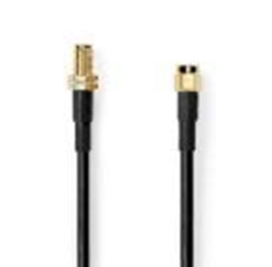 Antennikaapelit/-liittimet - Nedis SMA Cable | SMA Male | SMA Female | Gold Plated | 50 Ohm - CSGL02400BK100