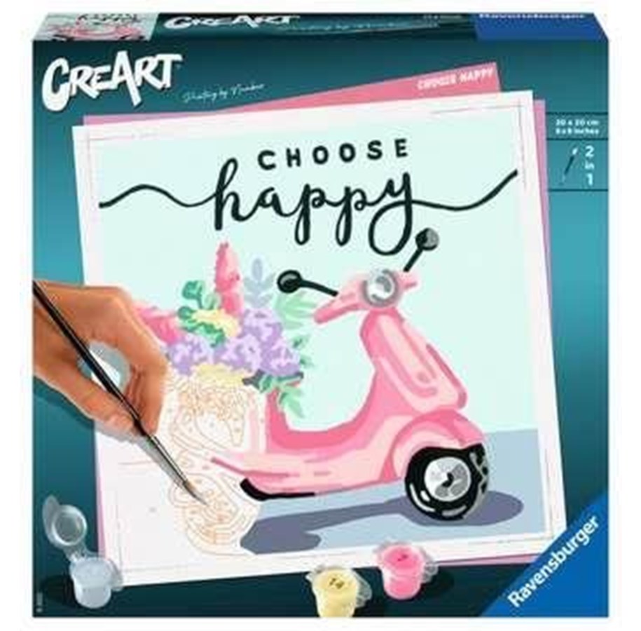 Luovat leikit - Ravensburger CreArt Painting by Numbers - Choose Happy - 201259