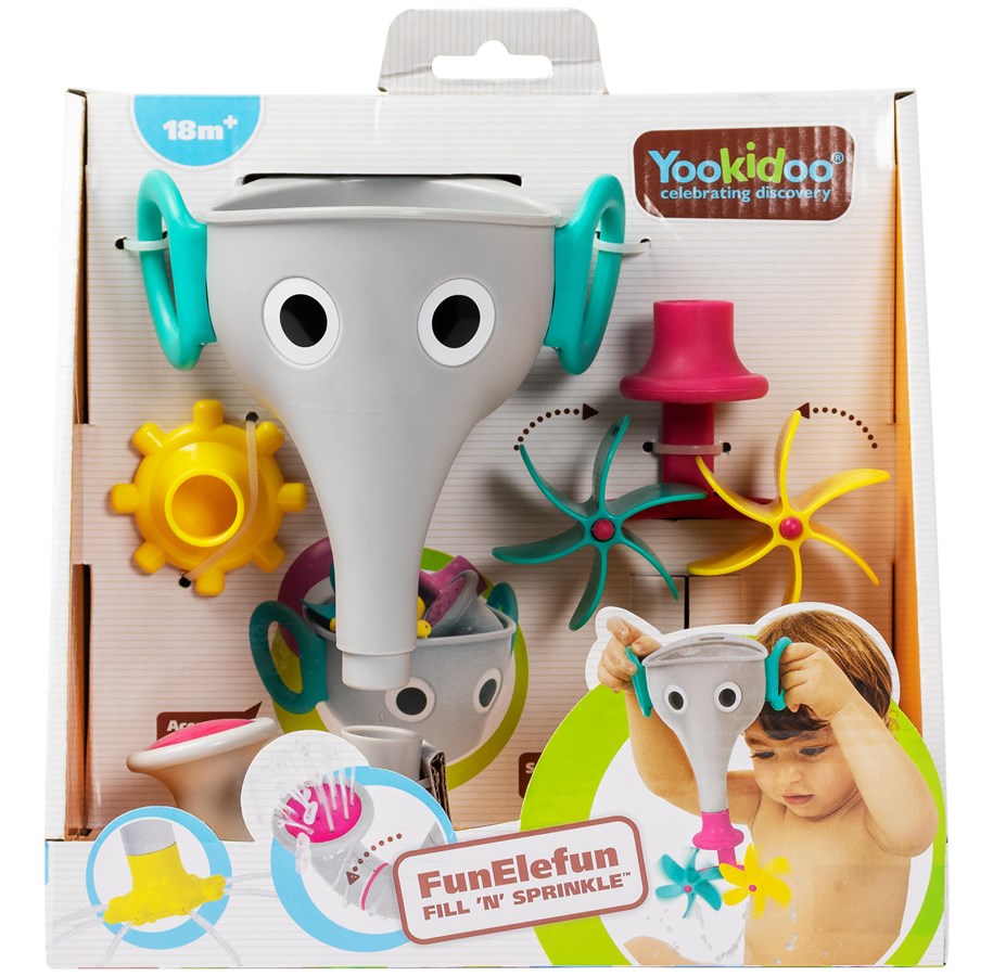 Vauva- ja taaperolelut - Yookidoo FunElefun Fill 'N' Sprinkle - Grey - 40206